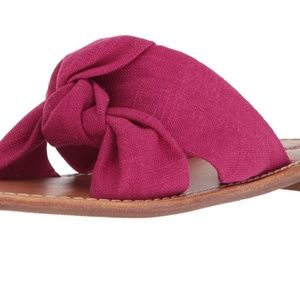 Soludos fushia slides with bow size 8 new